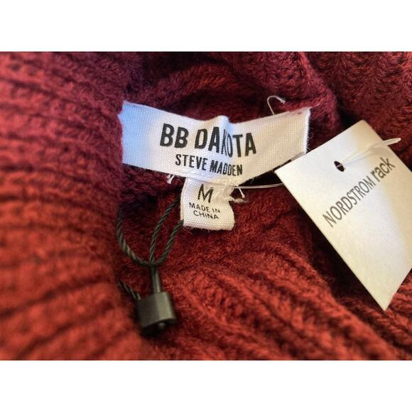 BB Dakota by Steve Madden Turtleneck Midi Sweater Dress Sz Medium in Wine NWT - Picture 5 of 6